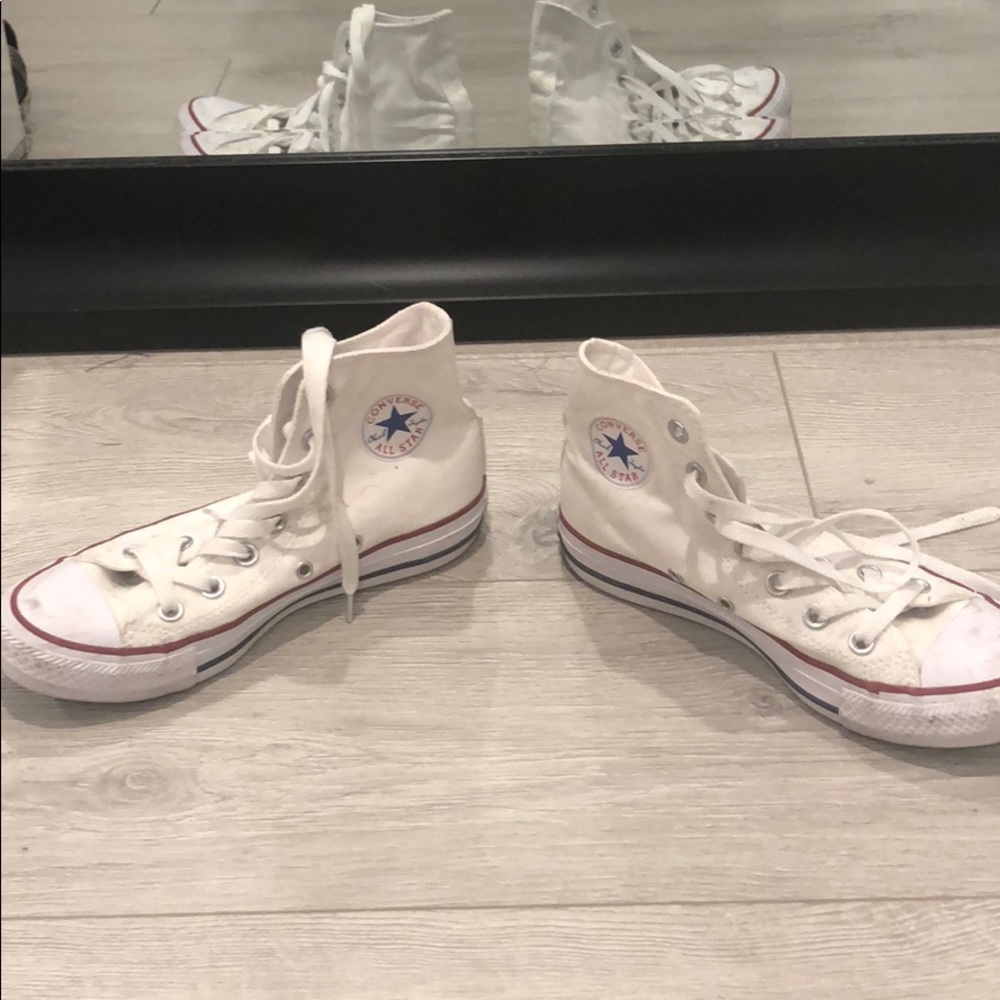 White Converse All Star high tops